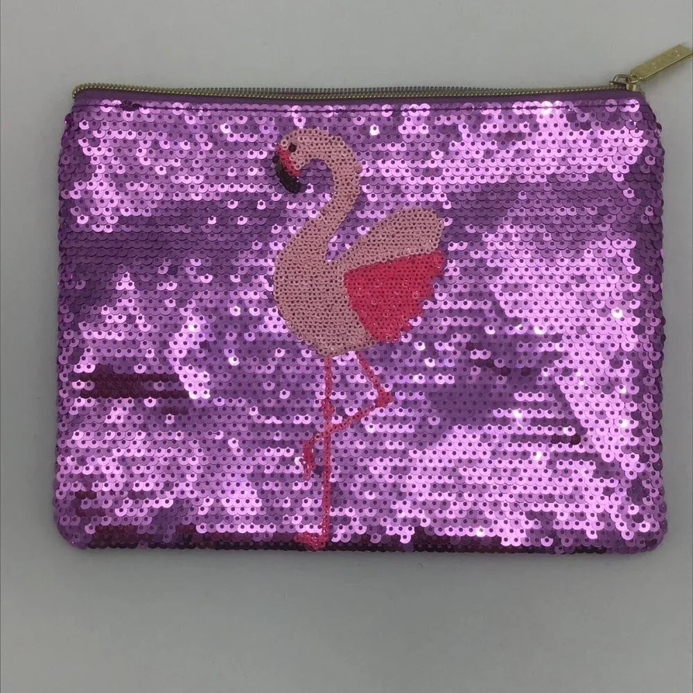 Tarte Flamingo Purple Sequin Cosmetic or Travel Bag 3/$18